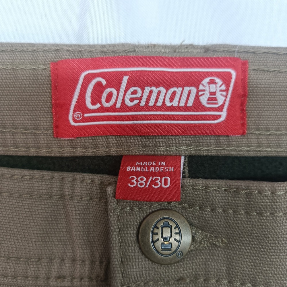 Coleman Mens Fleece Lined Utility Pants 38x30 Driftwood‎ Tan Canvas Gorpcore NWT